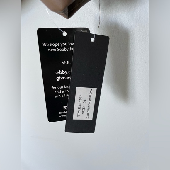 Sebby Collection Faux Leather Puffy Coat - Picture 7 of 7